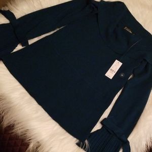 Aqua blue off the shoulder sweater